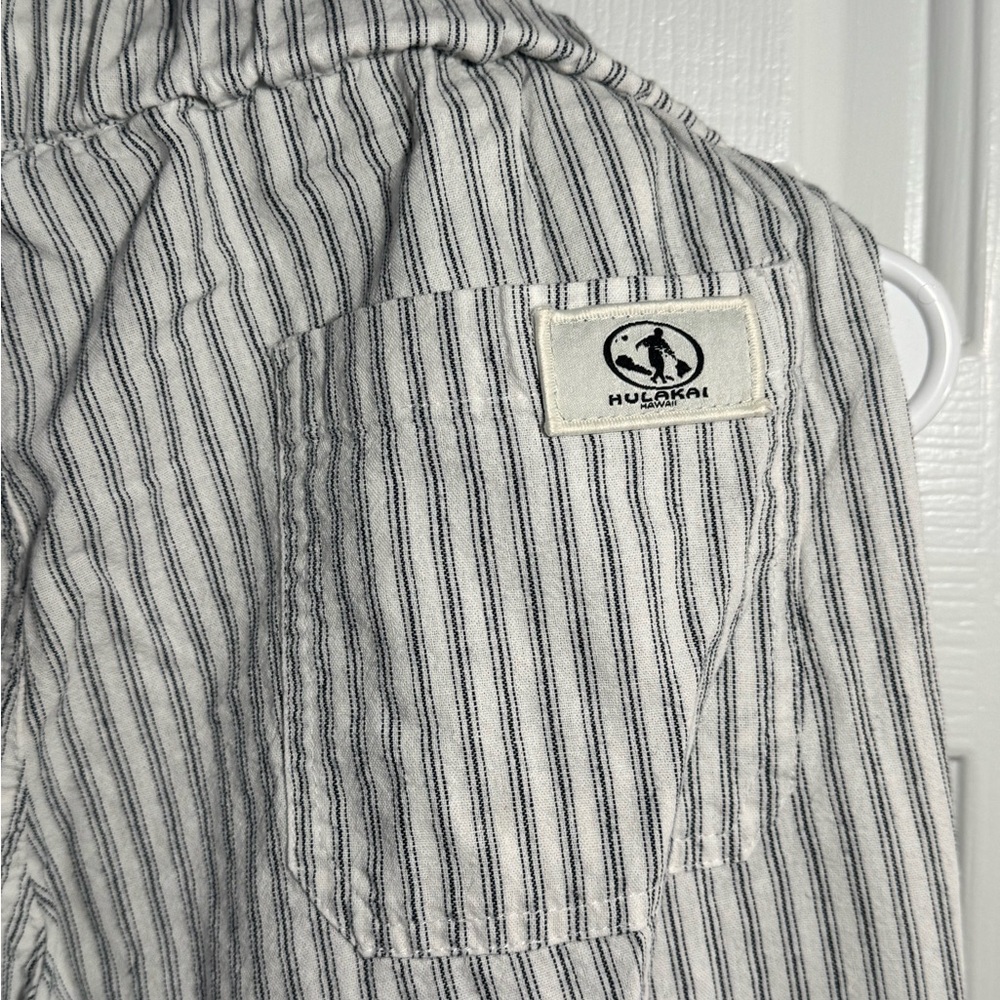 Striped Drawstring Linen Pants - Picture 2 of 4